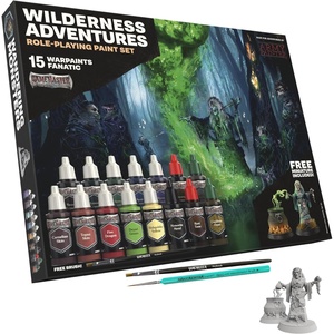 image:imageThe Army Painter GameMaster Wilderness Adventures Paint Set Combo 15 x 18 mL Warpaints Fanatic Acrylic Paints incl a BrushOn Primer 1 Miniature amp 2 Brushes  for Warhammer amp DampDWildernes Adventures Paint Set
