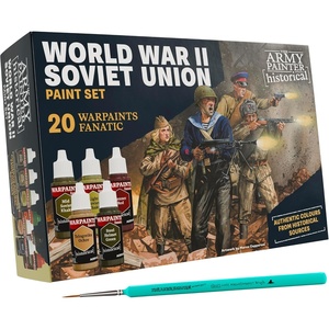 image:imageThe Army Painter Historical Combo WWII Soviet Union Paint Set 20 x 18 ml Warpaints Fanatic 14 Acrylics 4 Washes 1 Metallic 1 Effect amp 1 Brush  Miniature Paint to recreate the Eastern Front