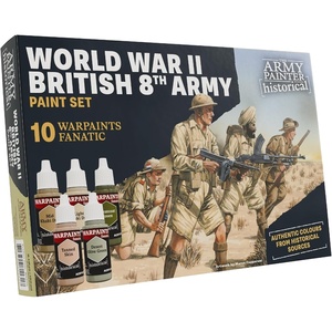 image:imageThe Army Painter Historical WWII British 8th Army 10 x 18 ml Warpaints Fanatic 9 Acrylics amp 1 Wash  Miniature Paint to recreate the fight across North Africa