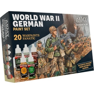 image:imageThe Army Painter Historical WWII German Paint Set 20 x 18 mL Warpaints Fanatic 14 Acrylic 4 Washes 1 Effect amp 1 Metallic Miniature Paint to Recreate the Blitzkrieg