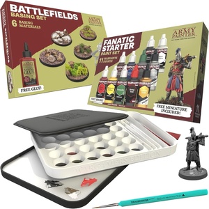 image:imageThe Army Painter Hobby Essentials Acrylic  with Warpaints Fanatic Starter Set Battlefield Basing Set Wet Palette XL amp 1 Dipit Brush  Miniature Painting for DampD and Warhammer