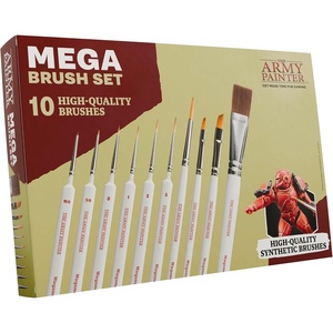 image:imageThe Army Painter Mega Brush Set Black Synthetic 10 Wargamers Miniature Paint Brushes  3 for Layering 2 for Drybrushing 3 for Detailing amp 2 for Large Models
