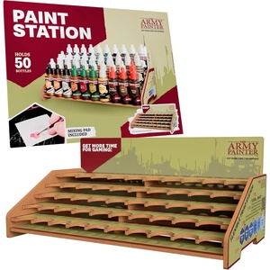 image:imageThe Army Painter Paint Station Storage for 50 Warpaints Fanatic Speedpaint amp Warpaints Air Acrylic Paints incl Storage for Brushes and 100 sheets  Rack for Miniature Painting