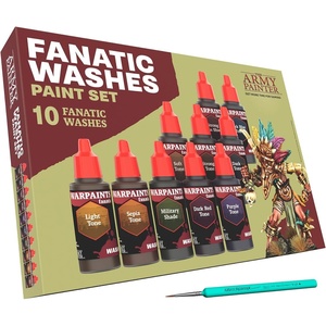 image:imageThe Army Painter Warpaints Fanatic Washes Set Combo 10 x 18 mL Acrylic Paint incl 1 Brush  Model Paint Washes and Shades for Miniature Models Warhammer amp DampD Miniatures