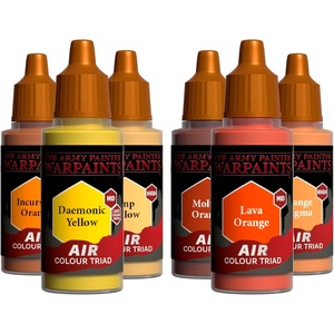 image:imageThe Army Painter Air Triads Fluorescents AirbrushReady Paint with 6 x 18 ml PreThinned Acrylic Spray Paints Paint Sprayer Paints for DampD amp Warhammer MiniaturesOrange  Yellow