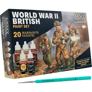 image:imageThe Army Painter Historical WWII British Paint Set Combo 20 x 18 mL Warpaints Fanatic 14 Acrylic 4 Washes 1 Effect 1 Metallic amp 1 Dipit Brush Miniature Paint for Armed Forces