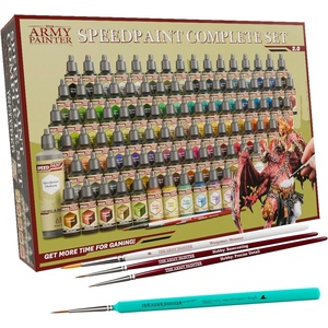 image:imageThe Army Painter Speedpaint 20 Complete Set Combo 90 x 18 mL Acrylic Contrast Model Paint 4 Brushes amp 1 Paint Palette for Miniature Painting DampD amp Warhammer