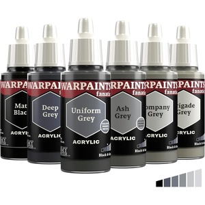 image:imageThe Army Painter Warpaints Fanatic Flexible Triad Black amp Greys 6 x 18 ml acrylic paints  Miniature quality hobby paint for Dungeons and Dragons DnD amp Warhammer MiniaturesBlack  Greys