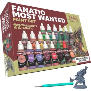 image:imageThe Army Painter Warpaints Fanatic Most Wanted Combo Set 22 x 18 mL Acrylic Paint incl Skin Tones Metallics Effects Wash Primer 1 Brush amp 1 Miniature  Paint for DampD amp Warhammer