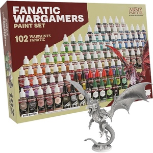 image:imageThe Army Painter Warpaints Fanatic Wargamers Paint Set 102 x 18 mL Acrylic Paints incl Metallics Washes Effects 1 Brush amp 1 Miniature  Miniature Paint Set for DampD amp Warhammer Miniatures